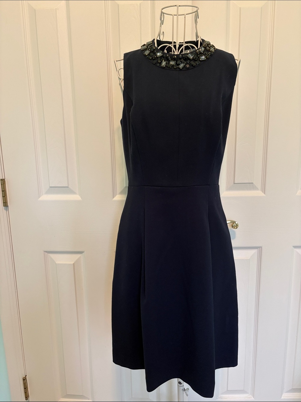 Eliza J Navy Sleeveless Jewel-Neck A-Line Dress size 2P EUC